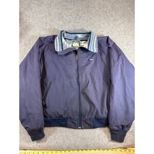 VTG 80s Woolrich Bomber Jacket Men Purple Fleece Lined Full Zip Aztec Outdoor XL